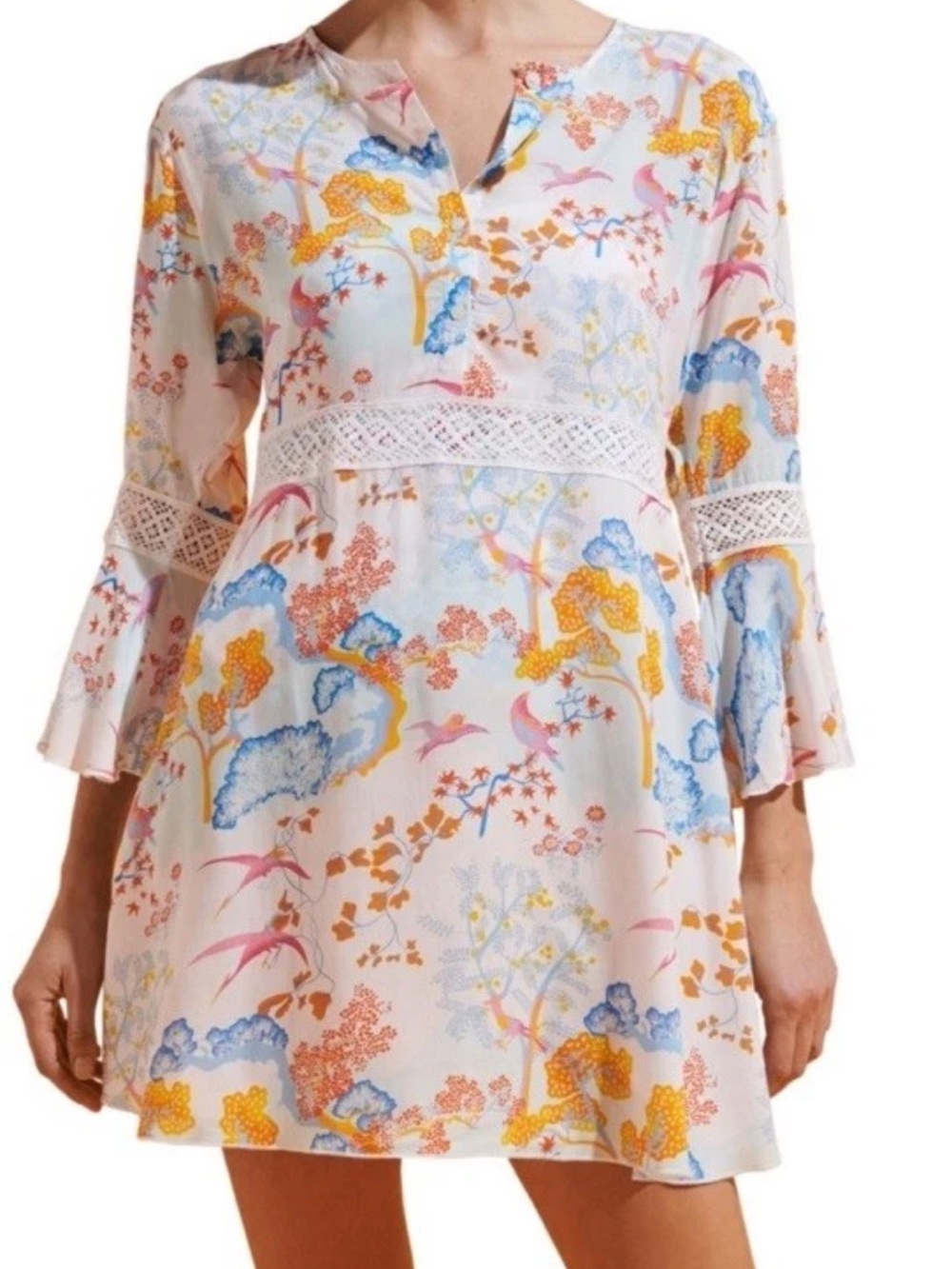 Vilebrequin Womens Peaceful Trees Short Boho Beachy Dress, Size Large
